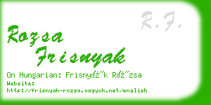 rozsa frisnyak business card